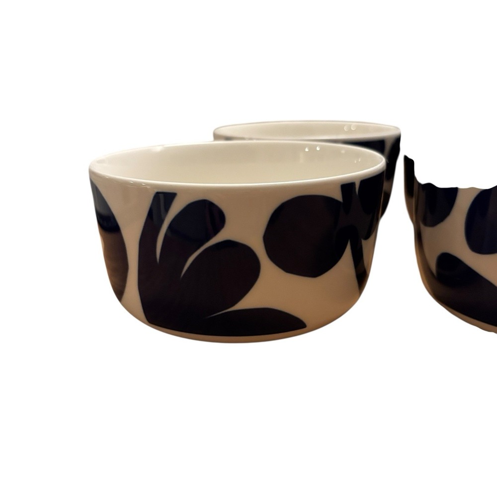 Marimekko Ruudut Set of 6 Blue Flower 5" Cereal‎ Bowls - Picture 3 of 8